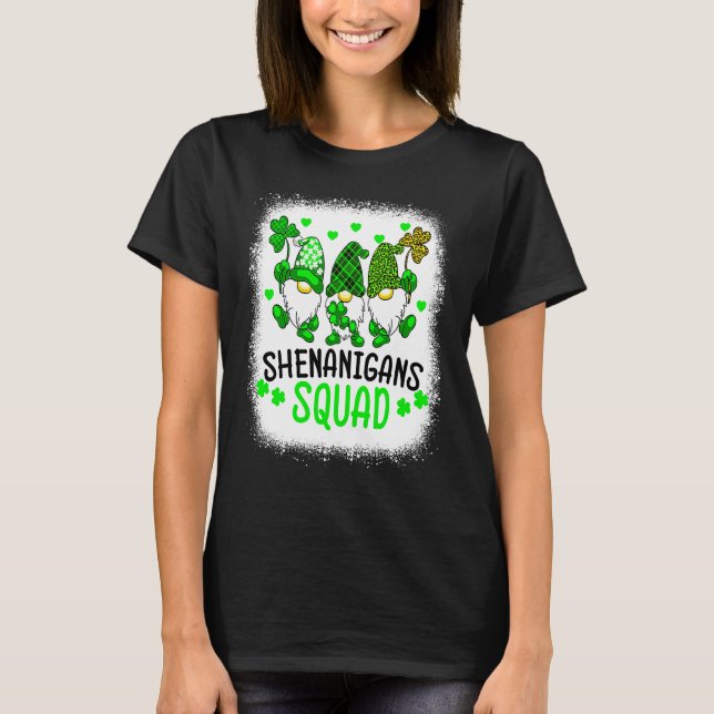 Gebleichte Shenanigans-Squad St. Patrick's Day Gno T-Shirt (Vorderseite)
