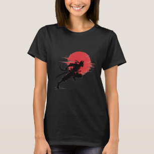 Gebleichter Samurai-Katze Retro-Vibes Ninja Japani T-Shirt