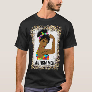Gebleichtes Autism Awareness Starke Mutter Afro Mu T-Shirt