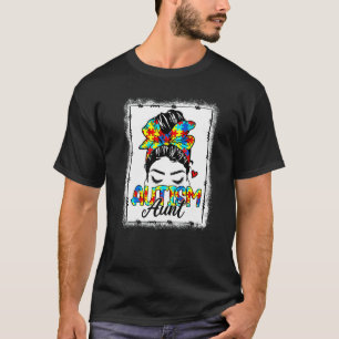 Gebleichtes Autism Awareness Tante Unordentlicher T-Shirt