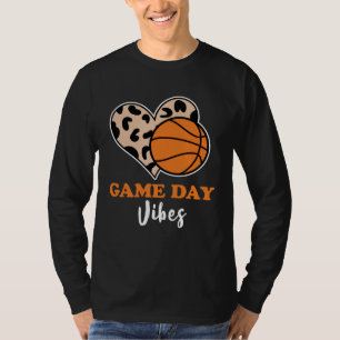 Gebleichtes Basketball-Spiel Vibes Basketball-Mama T-Shirt