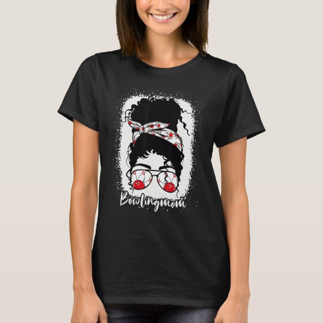 Gebleichtes Bowling-Mutter-Leben mit Leopard-Unord T-Shirt (Vorderseite)