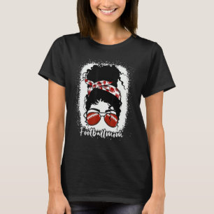 Gebleichtes Football-Mom-Leben mit Leopard-Unorden T-Shirt