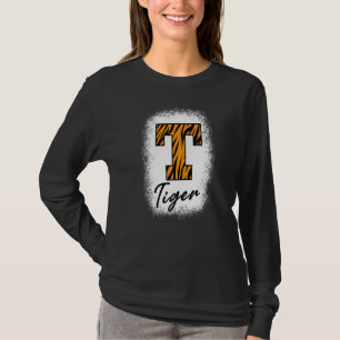 Gebleichtes Football Tigers Schul Sport Fan Team S T-Shirt