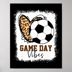 Gebleichtes Fußball-Spieltag-Vibes Fußball-Mama-Sp Poster