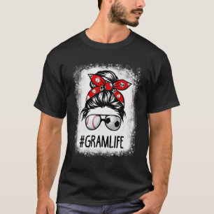 Gebleichtes Gram-Leben Fußball Unordentlicher Dutt T-Shirt