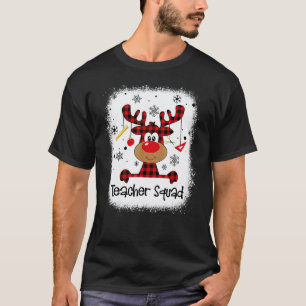 Gebleichtes Lehrer-Team-Rentier-Lehrer-Weihnachten T-Shirt