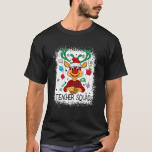 Gebleichtes Lehrer-Team-Rentier-Lehrer-Weihnachten T-Shirt