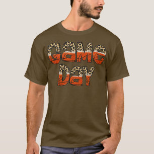 Gebleichtes Leopard-Basketball-Spiel-Tag-Vibes Bas T-Shirt