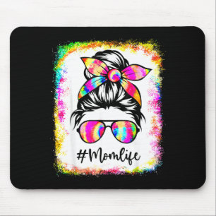 Gebleichtes Mutti-Leben unordentlicher Dutt-Tie-Dy Mousepad