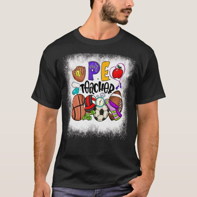 gebleichtes Pe Teacher Physikalische Bildung Lehre T-Shirt (Vorderseite)
