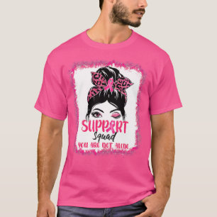 Gebleichtes Rosa-Band-Unterstützungsteam Awareness T-Shirt