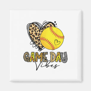 Gebleichtes Softll Spieltags-Vibes Leopard Herz Ko Magnet