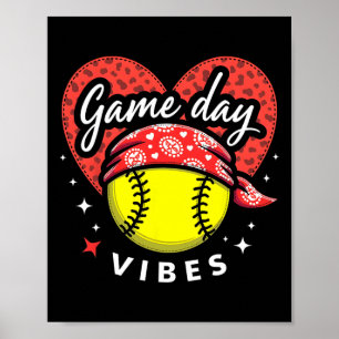 Gebleichtes Softll Spieltags-Vibes Leopard-Herz Ko Poster