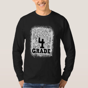 Gebleichtes Typografie-Team der 4. Klasse 4. Klass T-Shirt