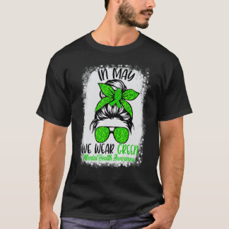 Gebleichtes Unordentlicher Knoten Dürfen wir Grün  T-Shirt