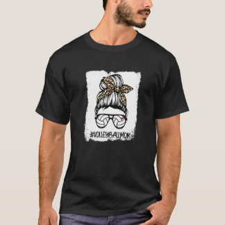 Gebleichtes Volleyball-Mutter-Leben Leopard-Unorde T-Shirt