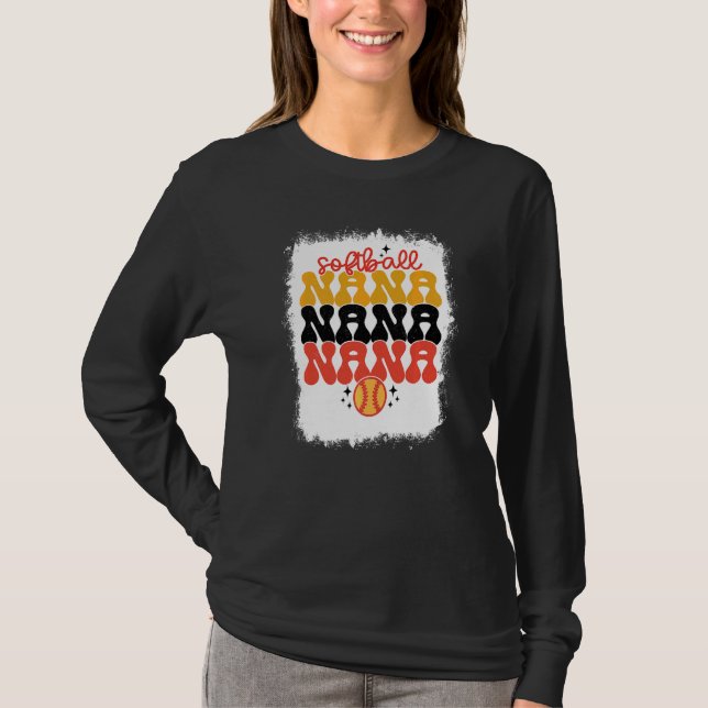 geblendete Softball-Nana Retro-Mama-Mütter T-Shirt (Vorderseite)