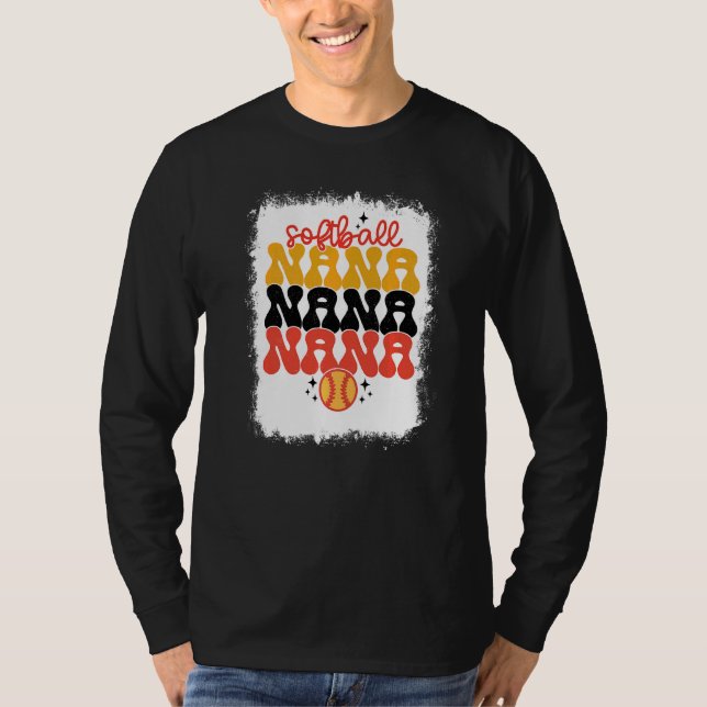 geblendete Softball-Nana Retro-Mama-Mütter T-Shirt (Vorderseite)