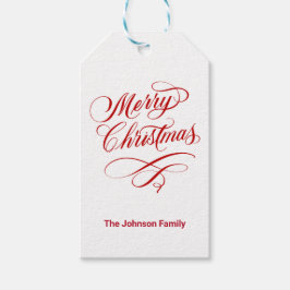 Geblüht Calligrafie Frohe Weihnachten Weiß Geschenkanhänger