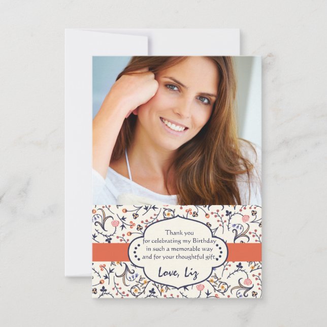 Geblüht floral Foto Dankeschön Hinweise Mitteilungskarte (Vorderseite)