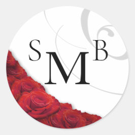 Geblüht Rote Rose Runder Aufkleber