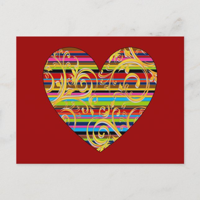 Geblüht Streifen Postkarte (Vorderseite)