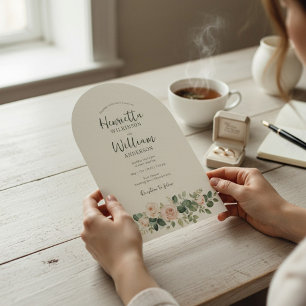 gebogene botanische Blumenschrift in einem dunklen Einladung
