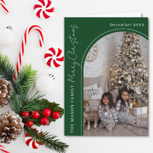 Gebogene festliche Foto-Familien-Weihnachtskarte Karte