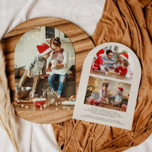 Gebogene Fotocollage-Weihnachtskarte Einladung