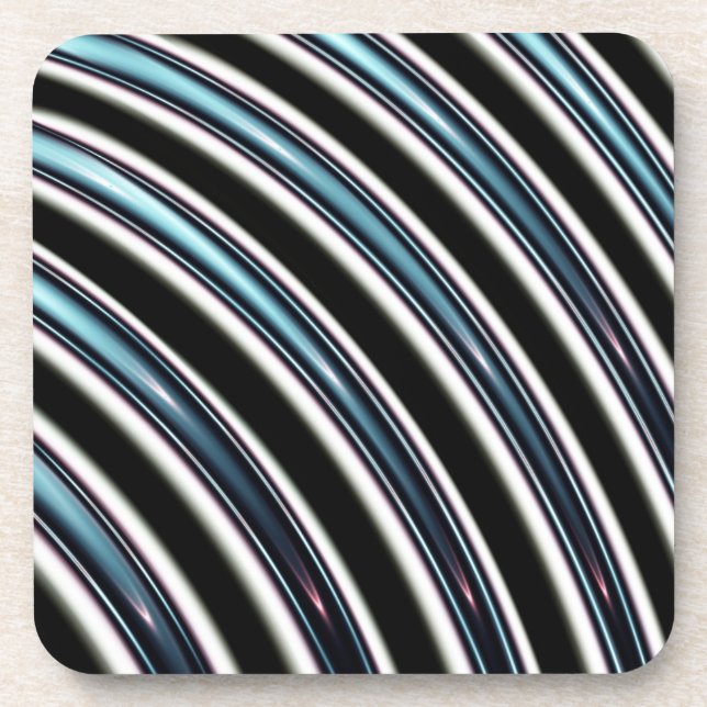 Gebogene Linien nah oben von einem Fraktal Getränkeuntersetzer (Vorderseite)