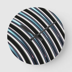 Gebogene Linien nah oben von einem Fraktal Runde Wanduhr