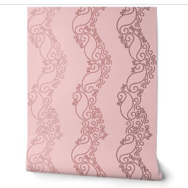 Gebogene Ombre-Streifen - Rosig - Rosa Tapete