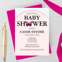 Gebogene Rahmen Rosa Schmetterling Baby Shower Ein
