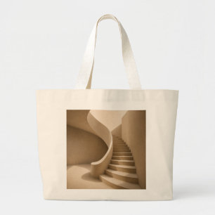 Gebogene Treppe Minimalist Beige Tragetasche