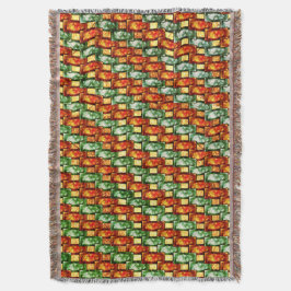 Gebogene und grün-rote rechteckige Teller Decke