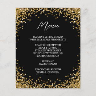 Gebogener goldener Glitter Schwarz Menü