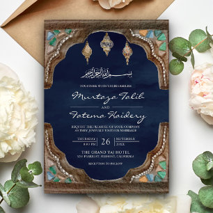 Gebogener islamischer muslimischer Hochzeitsanzug Einladung