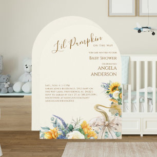 Gebogener Li'l Pumpkin Sonnenblume Cream Babypart Einladung