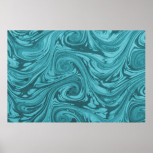 Gebogener und geschwungener Hintergrund in Türkist Poster