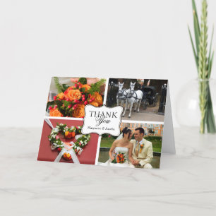 Gebogenes Dankeschön 4 Foto-Montage persönliche Na Dankeskarte