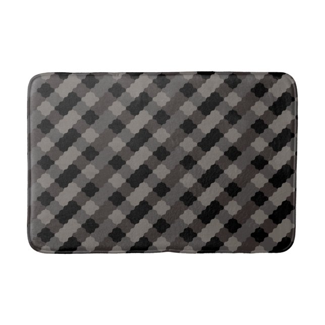 Gebogenes geometrisches Fliesenmuster-Badmatte Badematte (Vorderseite)