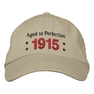 Geboren 1915 - IN PERFEKTION GEALTERT - 100. Gebur Bestickte Kappe
