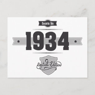 Geboren 1934 (dunkel und dunkel) postkarte