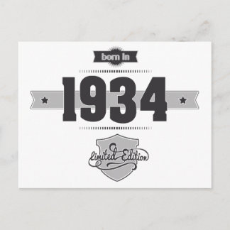 Geboren 1934 (dunkel und dunkel) postkarte