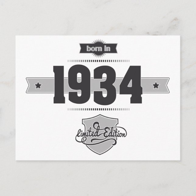 Geboren 1934 (dunkel und dunkel) postkarte (Vorderseite)