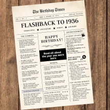 Geboren 1936 Mock Newspaper sepia