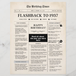 Geboren 1937 Mock Newspaper sepia