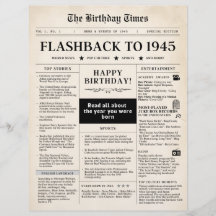 Geboren 1945 Mock Newspaper sepia