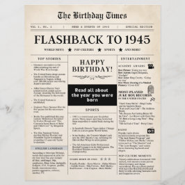 Geboren 1945 Mock Newspaper sepia